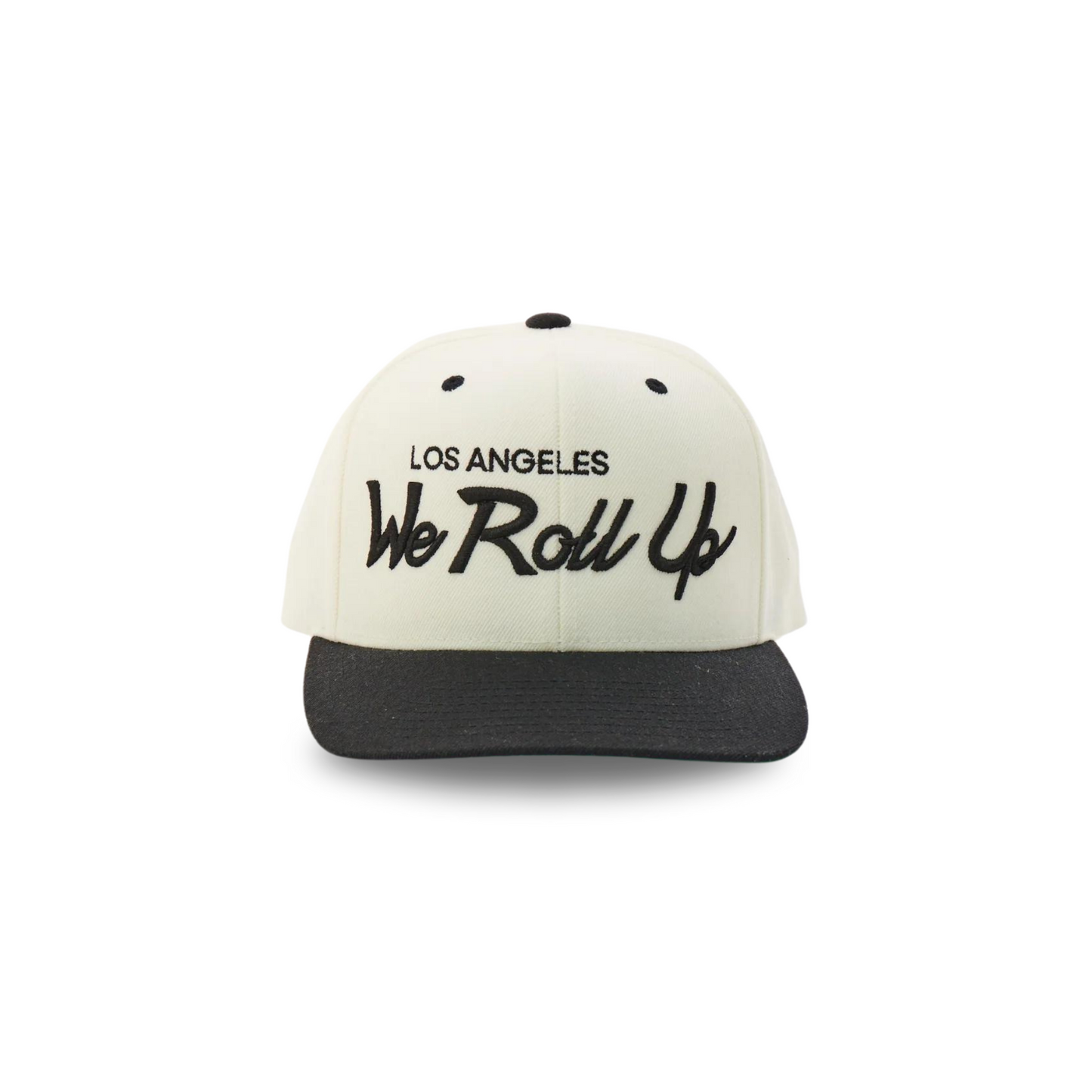 We Roll Up Script Hat - Los Angeles - Cream/ Black