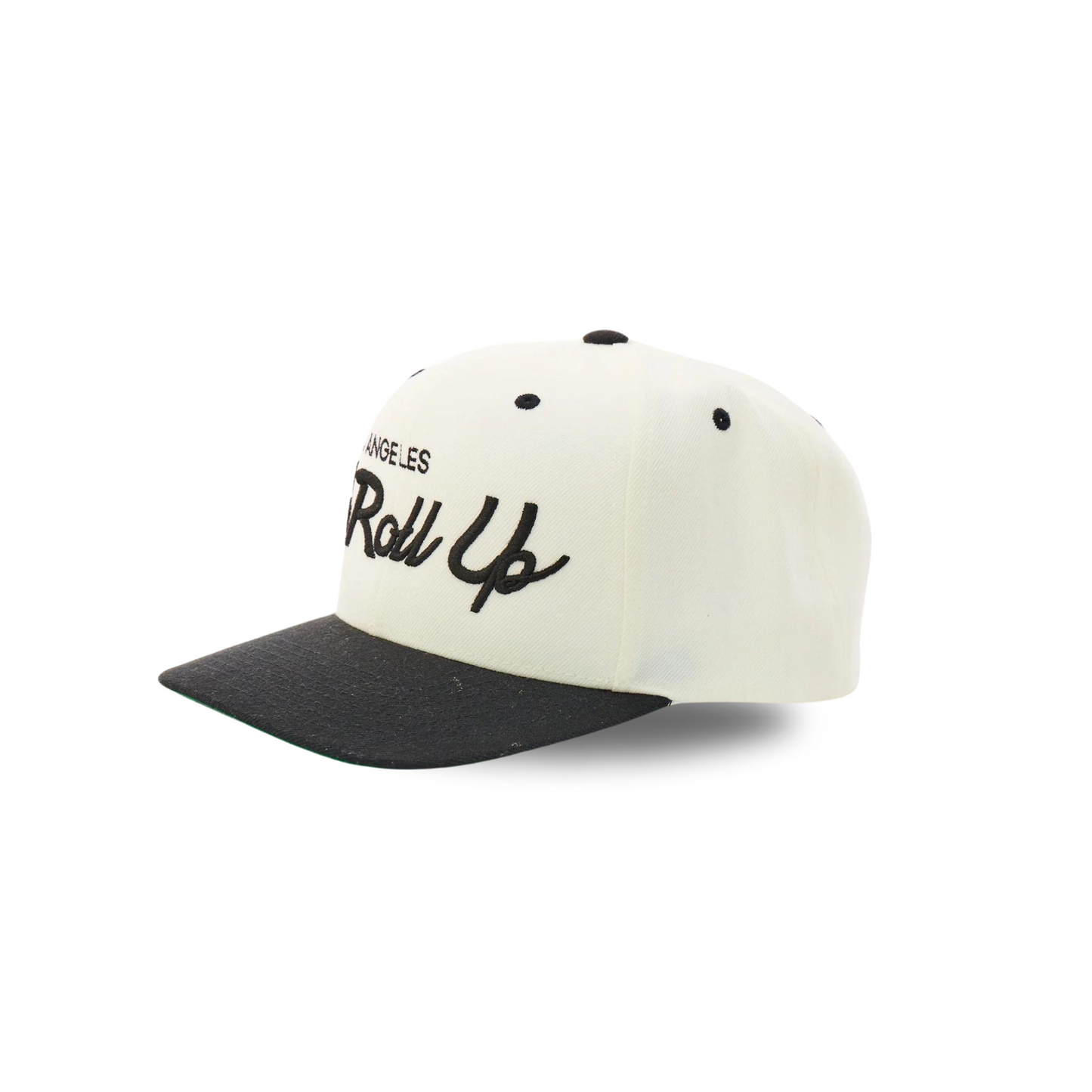 We Roll Up Script Hat - Los Angeles - Cream/ Black